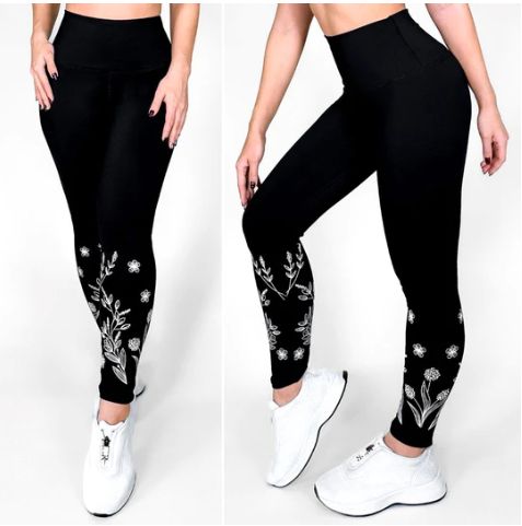 Midnight Bloom Leggings Matte Finish & Performance | Not Just Wear