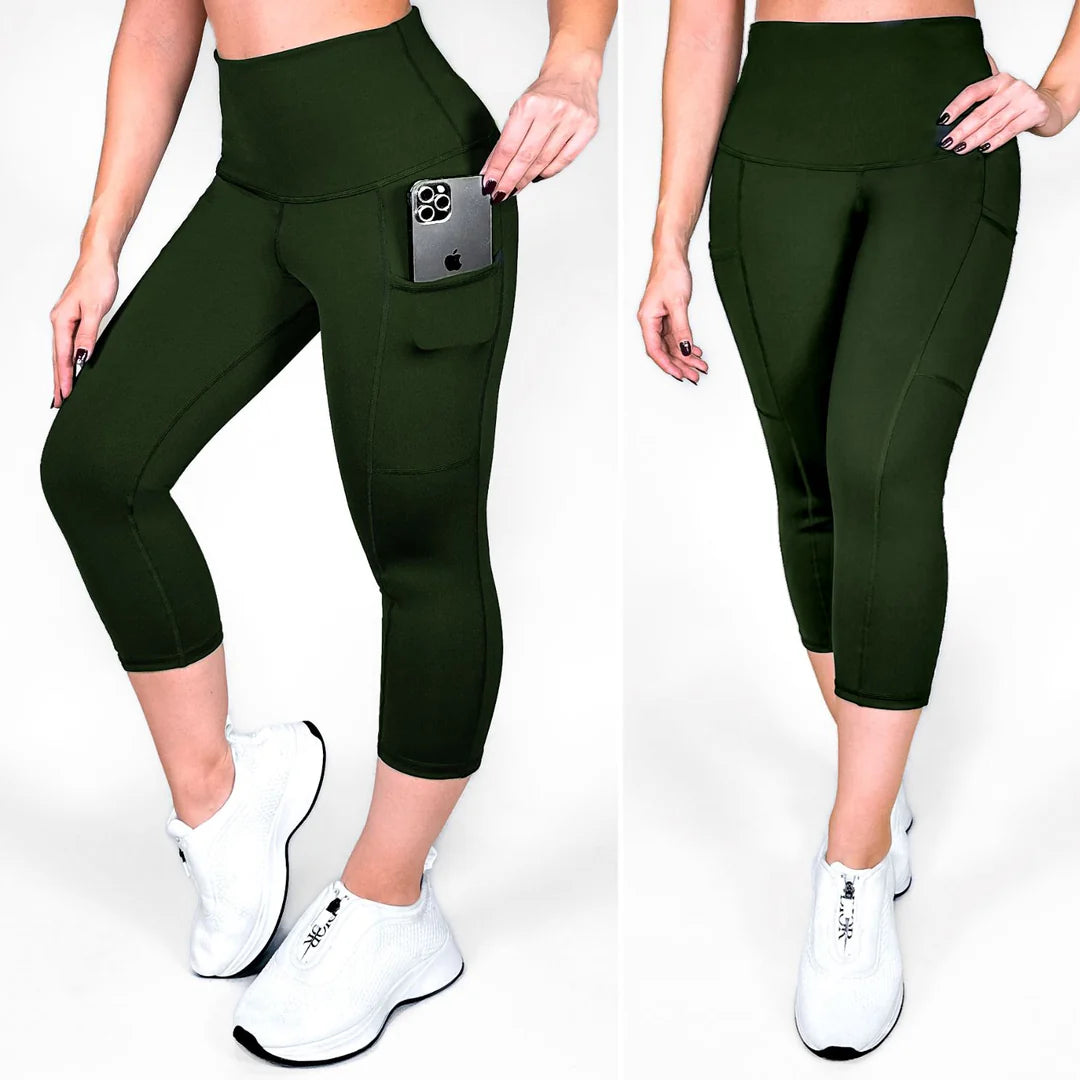 Olive Matte Capri Premium Comfort & Style | Not Just Wear